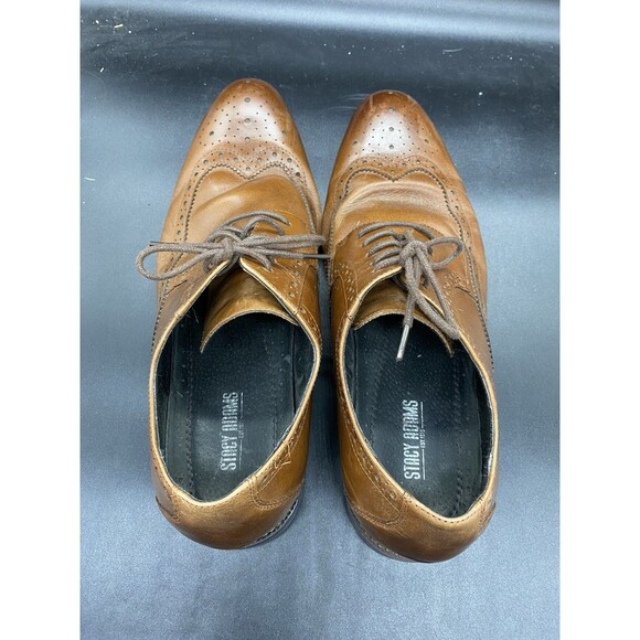 Stacy Adams Men shoes Cognac Garrison Wingtip Leather Oxford Size 12 W 24916-221 main image 4
